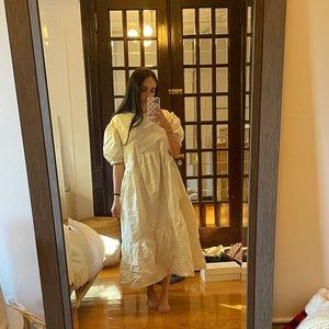 Cream-colored cottagecore dress